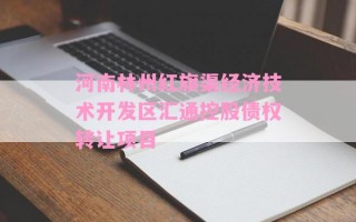 河南林州红旗渠经济技术开发区汇通控股债权转让项目