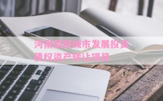 河南荥阳城市发展投资债权资产转让项目