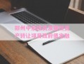 郑州中荥投资发展权资产转让项目政府债定融