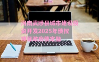 河南武陟县城市建设投资开发2025年债权项目政府债定融