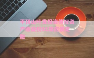 平顶山叶发投资债权资产收益权01政府债定融